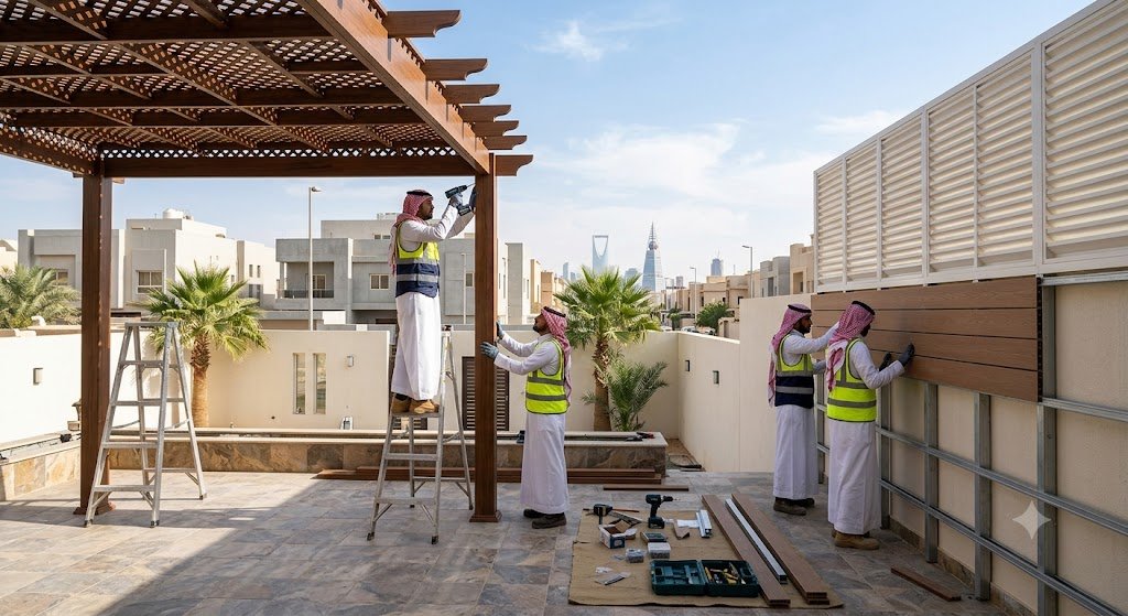 شركة مظلات المربع بالرياض لتقديم أفضل خدمات تركيب وتصميم المظلات والسواتر باحترافية وجودة عالية