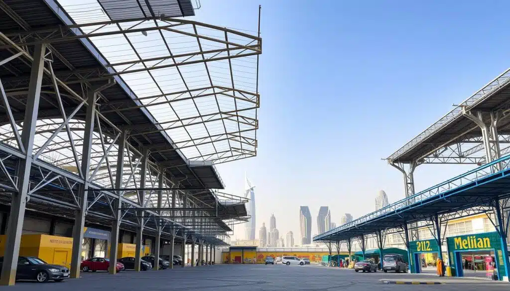 اسعار المظلات والسواتر بالرياض — تركيب مظلة بقماش PVC على هيكل معدني